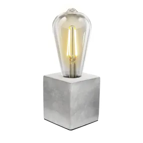 3.5 in. Cube Vintage Industrial Style Table Lamp Base With Clear ST19 Bulb 5.5W Vintage LED