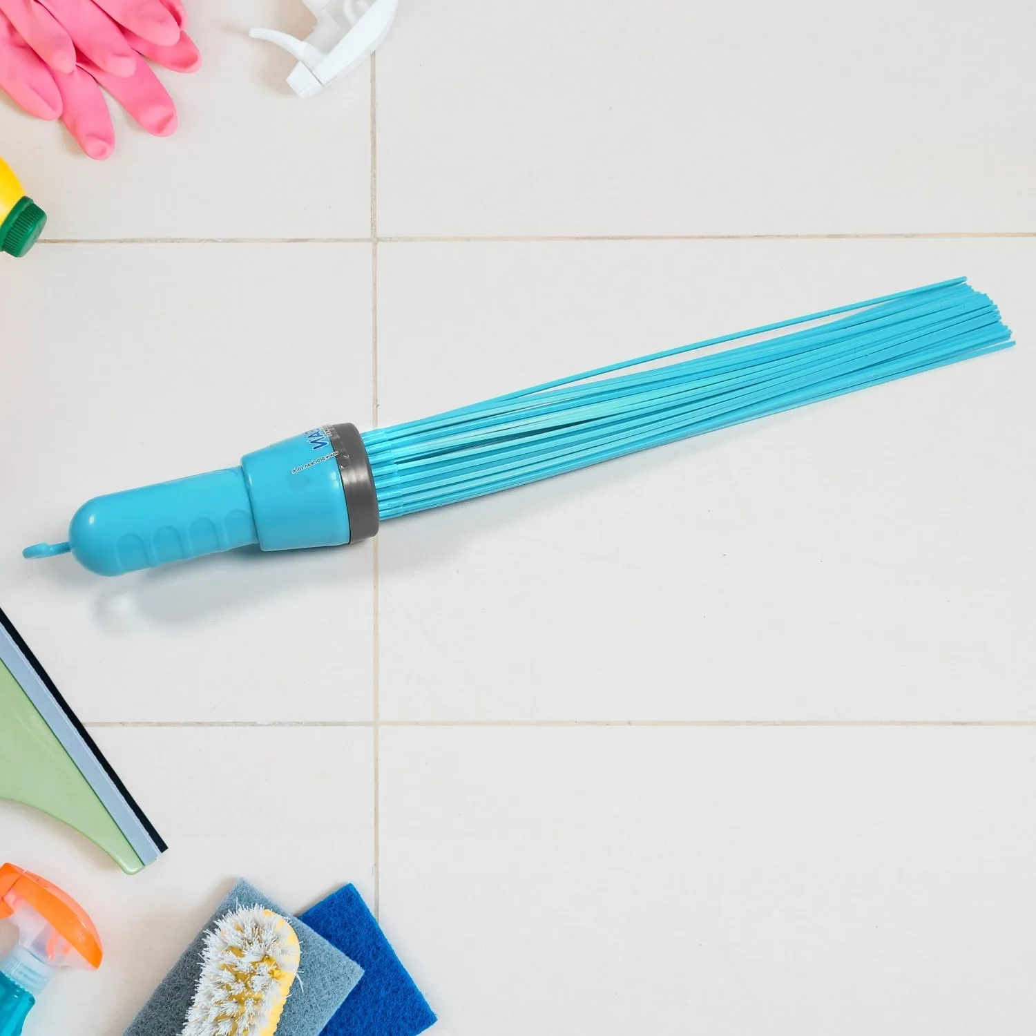 4877 Plastic Stick Broom 44 Straight Flexible Sticks for Regular Cleaning Bathroom Floor, Tiles Floor