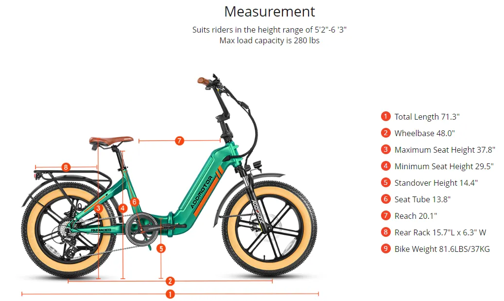 Addmotor 750W 48V Foldtan M-160 Folding Fat Tire Step-Thru Electric Bike