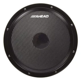 Ahead 14" Black/Black S-Hoop Marching Pad with Snare Sound (Black Carbon Fiber)