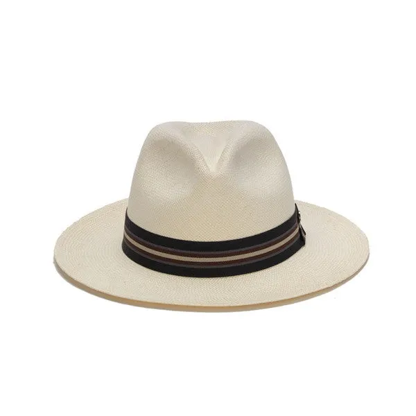 Austral Hats - White Panama Hat with Tri-Tone Stripe