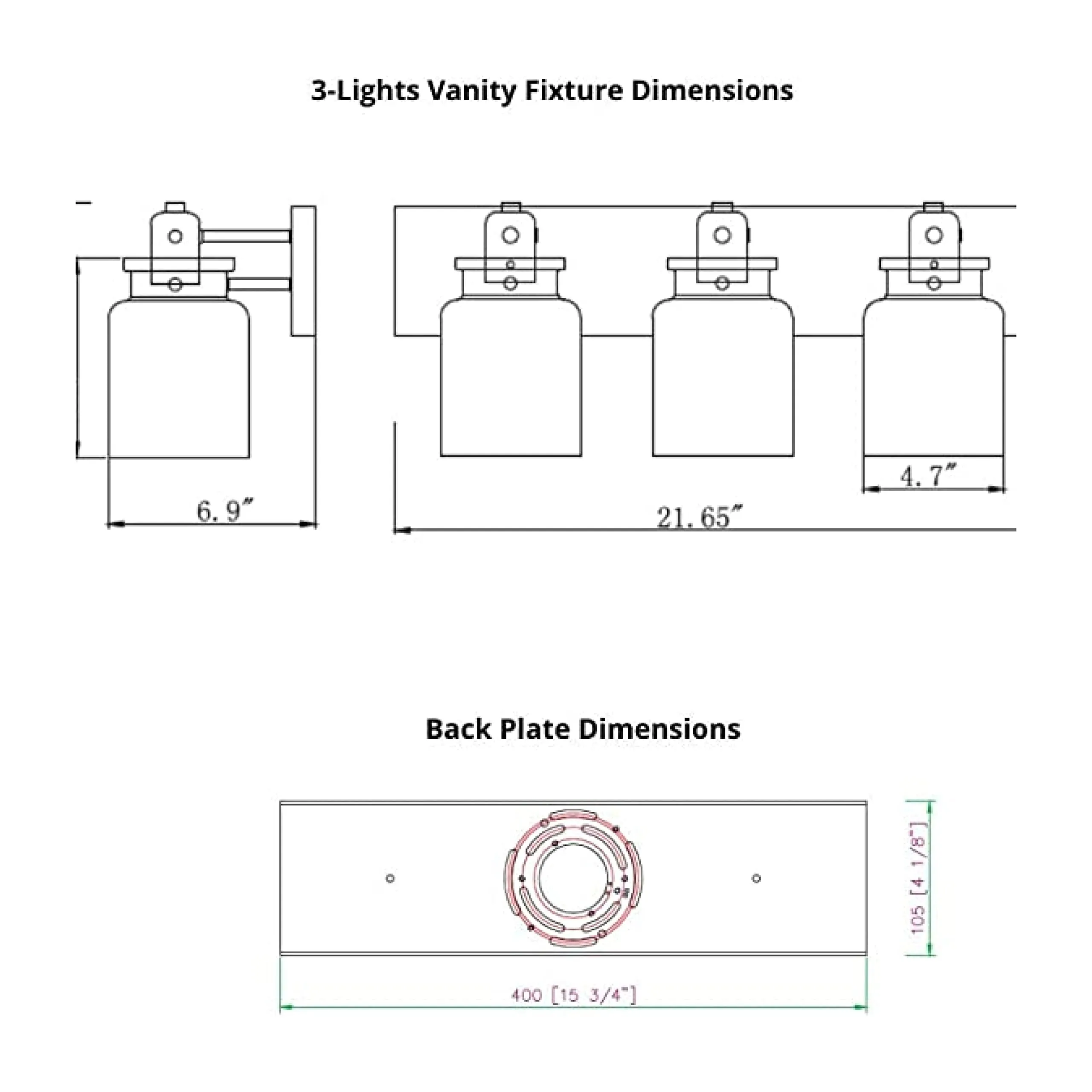 Bathroom Vanity Light Fixture - Bath Interior Lighting (Brushed Nickel, 3 - Lights)