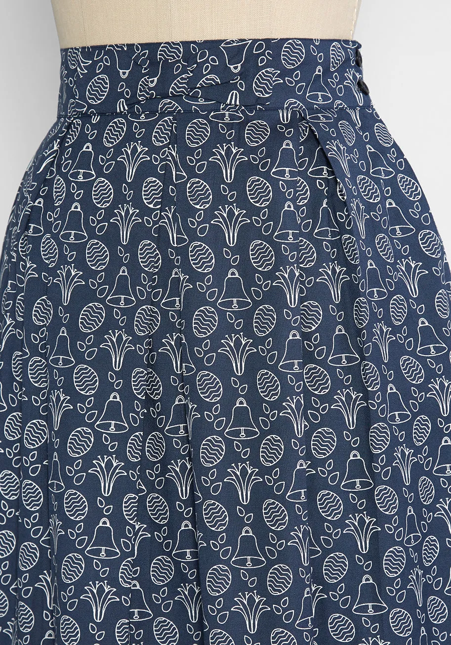 Bells Ring For Spring A-Line Skirt