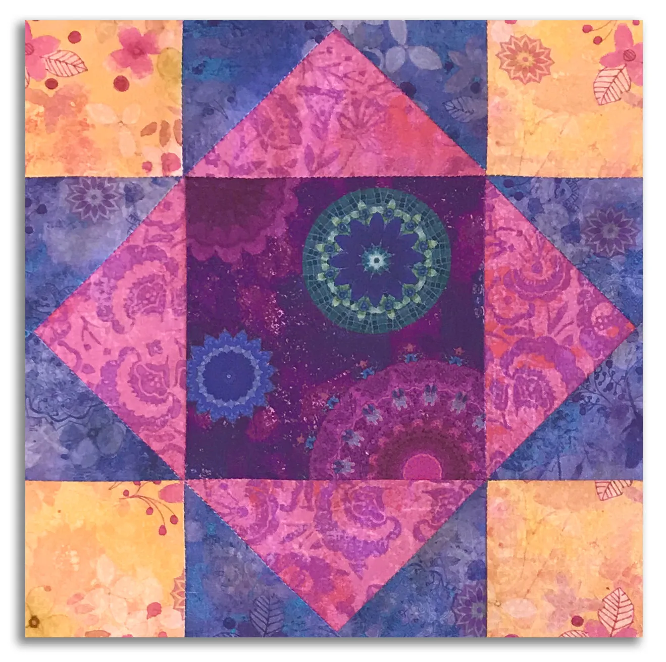 Clothworks Pre-Cut 12 Block King's Crown Quilt Kit - Zen