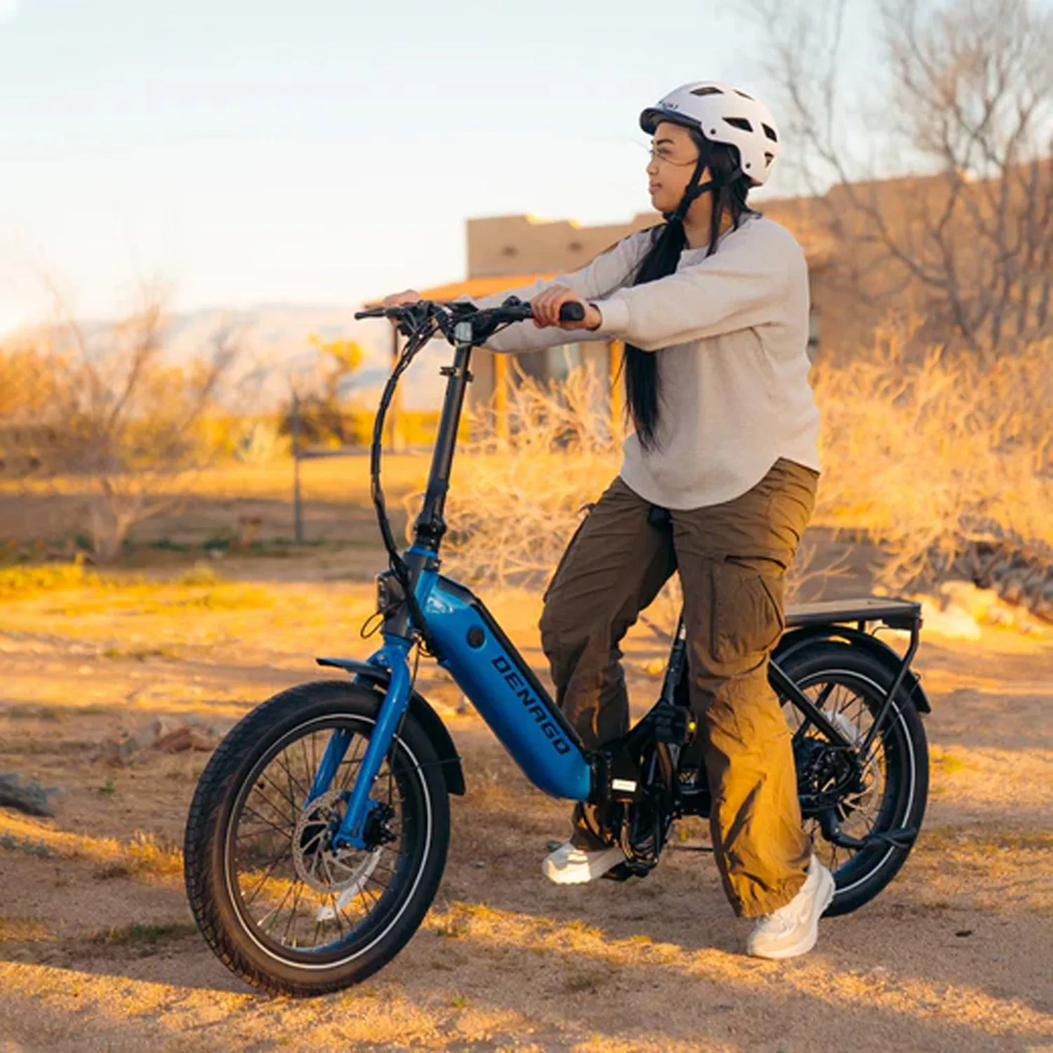 Denago Folding 1 ST E-Bike, 500 Watt, Low Step, Blue, One Size