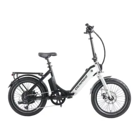 Denago Folding 1st eBike > 20" Tire > 500 Watt 48V 13.6 AH > Low Step > Black & White > One Size