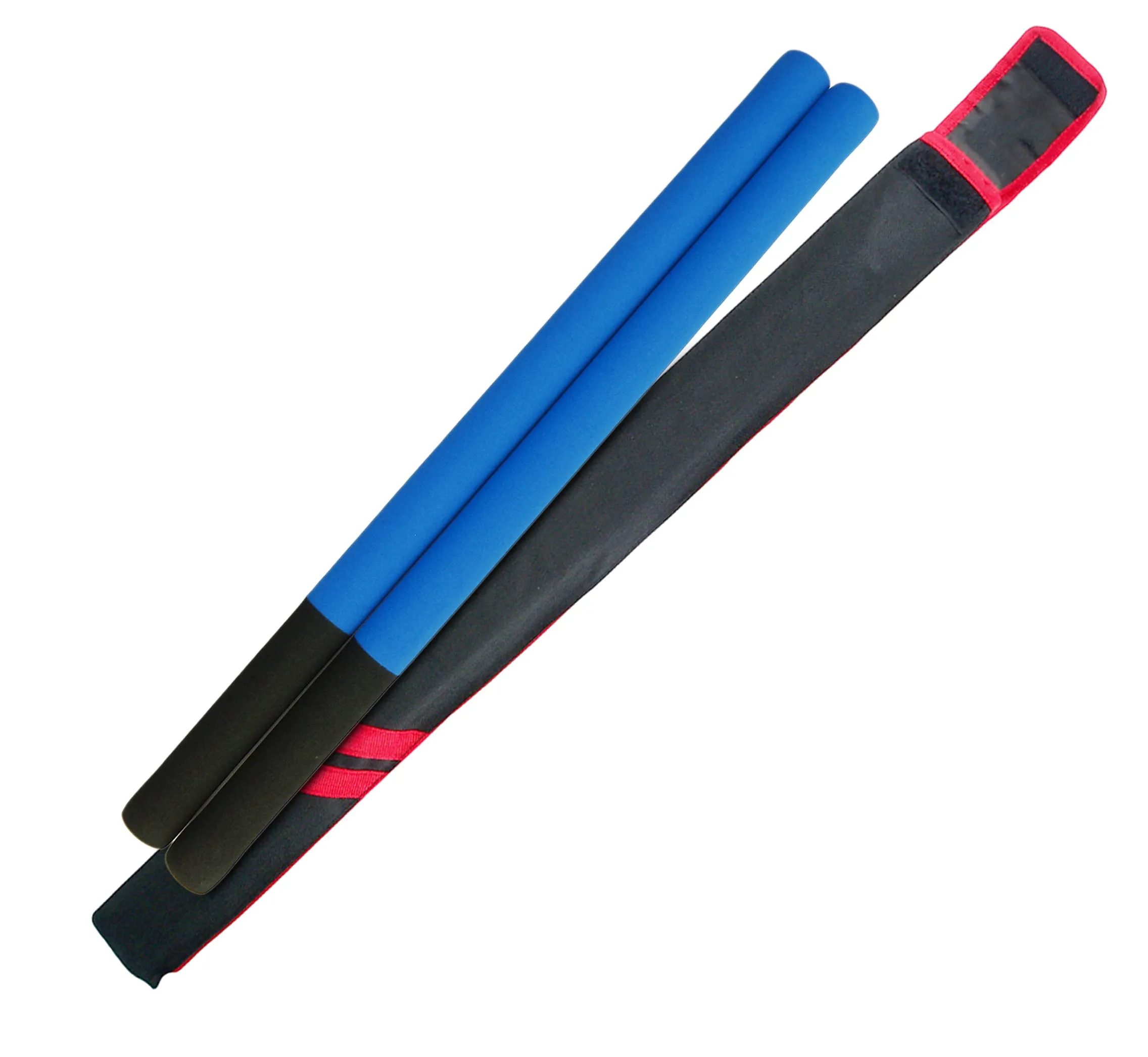 Escrima Stick, Foam Padded, Black/Blue (Pair)