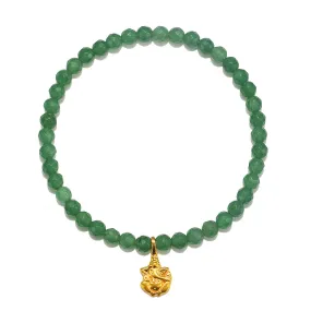 Ganesha Hindu God, Guided Transformation Jade Gemstone Bracelet