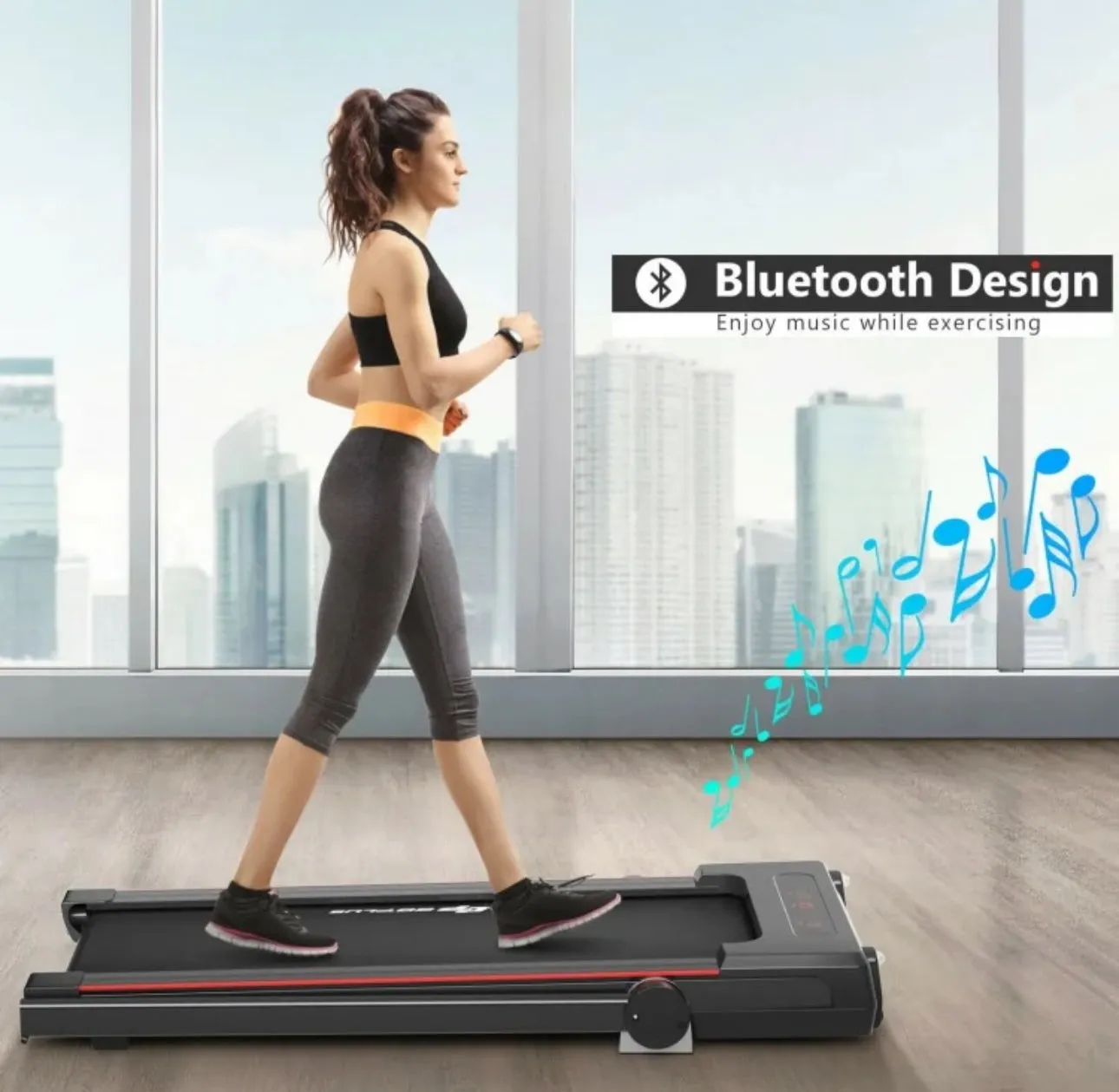 Heavy Duty Modern Folding 3-in-1 Treadmill With Remote | 2.25HP | Rubber Foot Mat | Flexible Wheels | Powerful Silent Motor | XL LED Screen