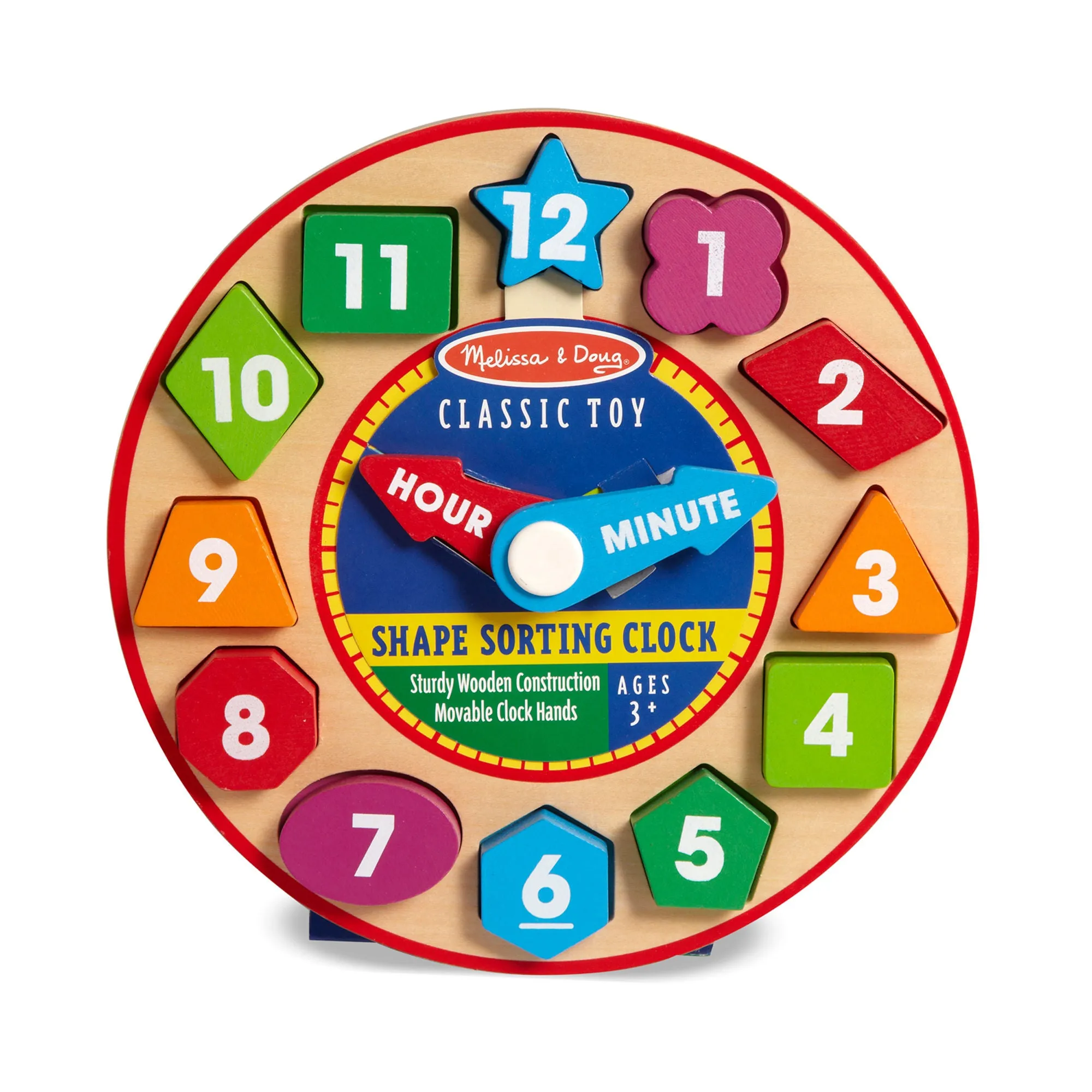 Melissa & Doug Wooden Shape Sorting Clock