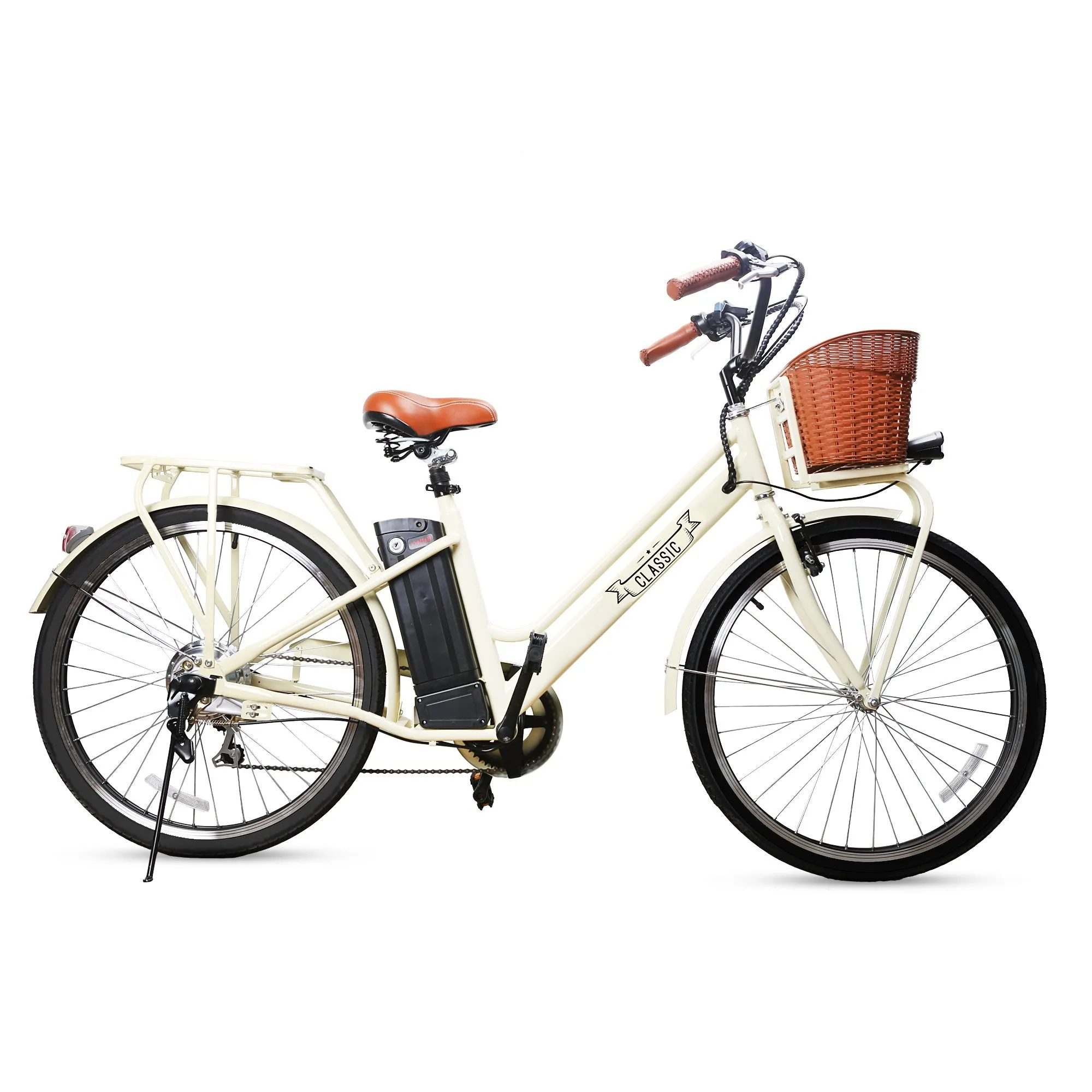 Nakto Classic 36V/12Ah 250W Step-Thru Electric Bike With Plastic Basket