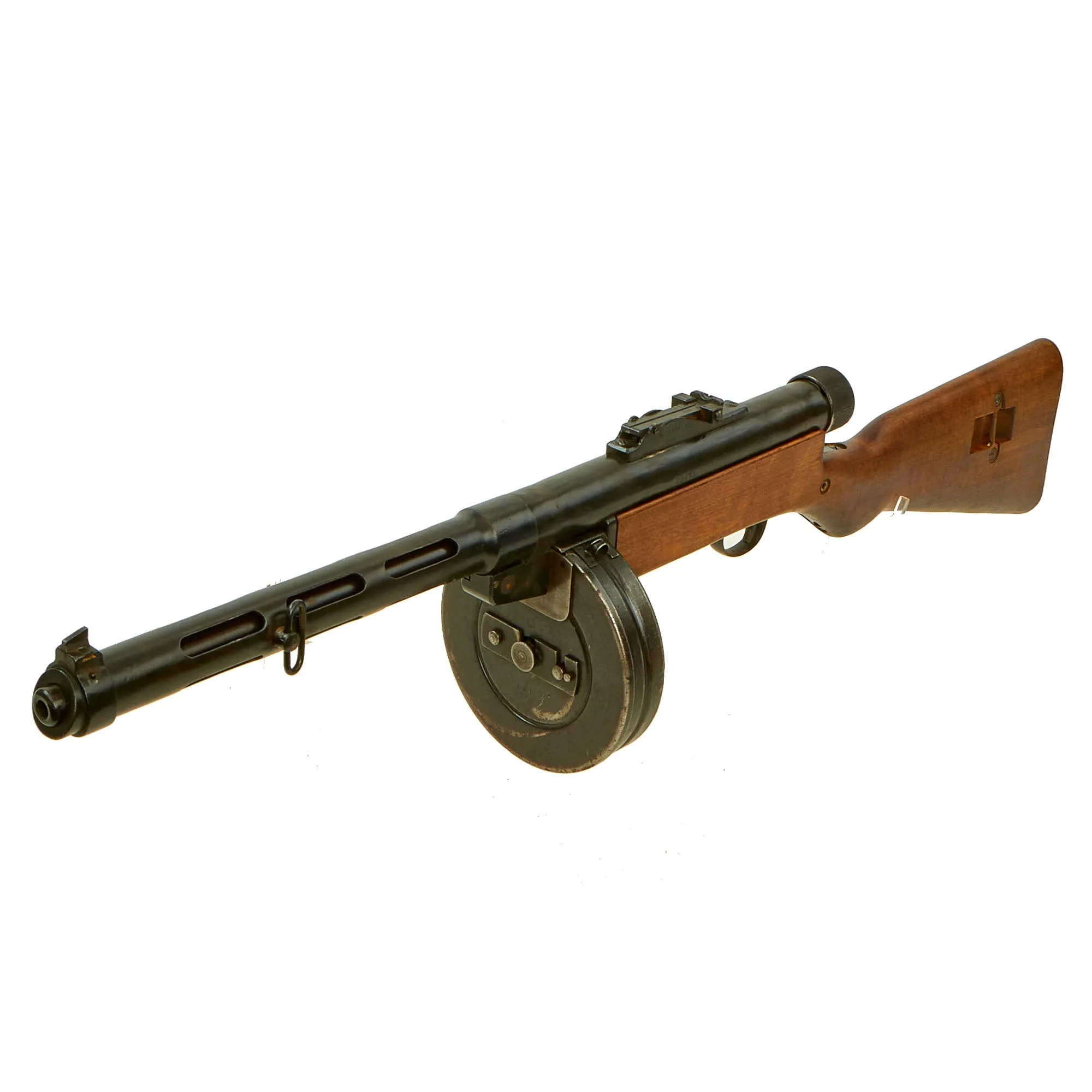 Original Finnish WWII Suomi KP/-31 M31 9mm Display SMG with Drum Magazine - Serial 28473