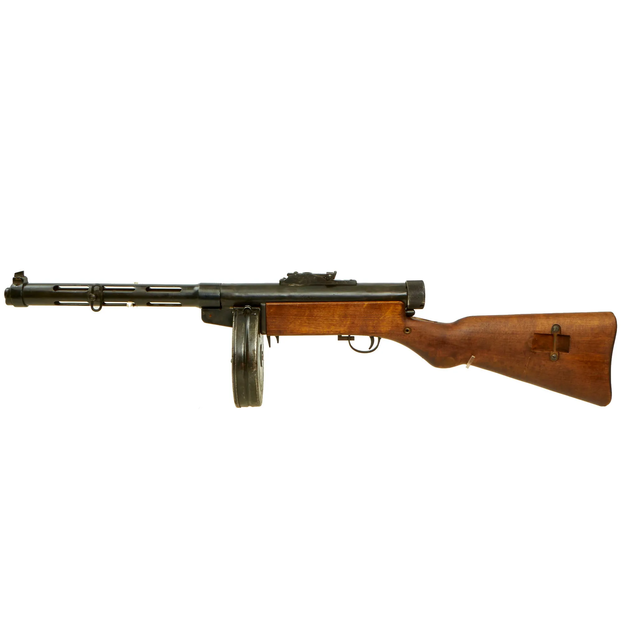 Original Finnish WWII Suomi KP/-31 M31 9mm Display SMG with Drum Magazine - Serial 28473