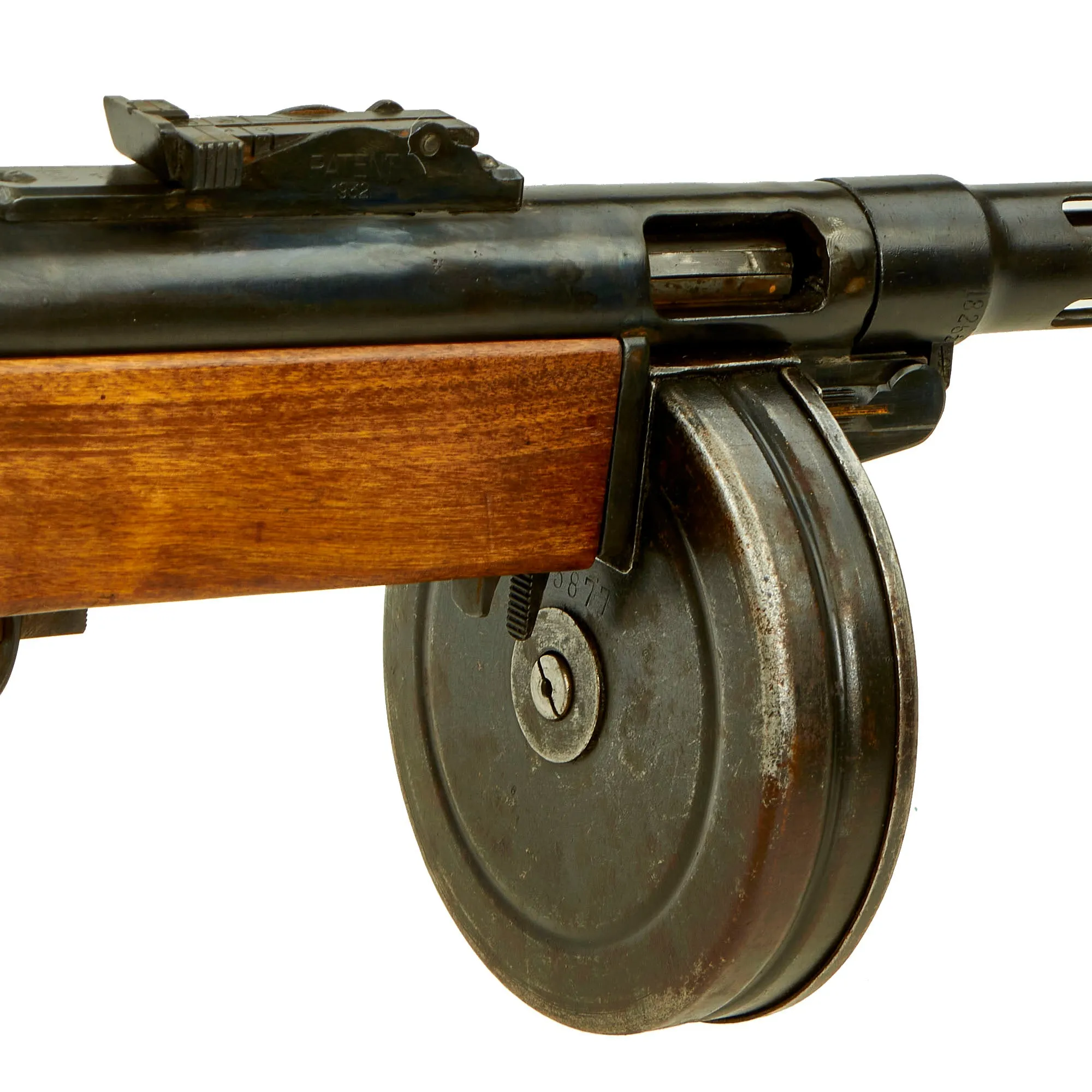 Original Finnish WWII Suomi KP/-31 M31 9mm Display SMG with Drum Magazine - Serial 28473