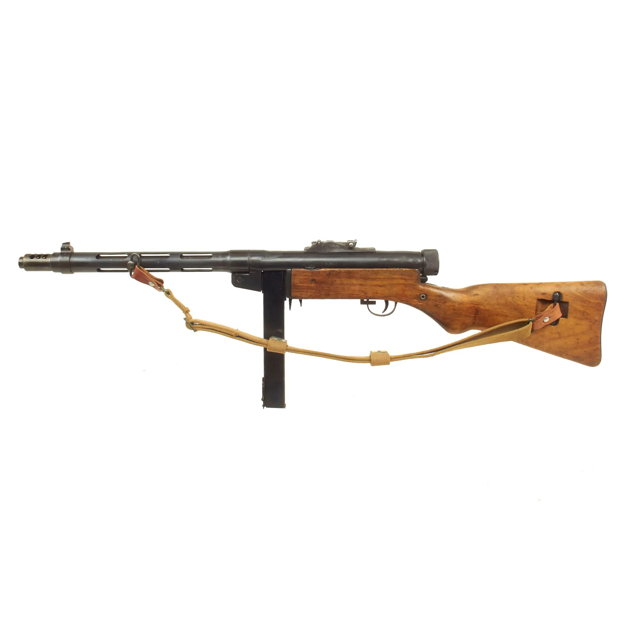 Original Finnish WWII Suomi KP/-31 M31 9mm Display SMG with Live Barrel, Stick Magazine & Sling - Serial 31857