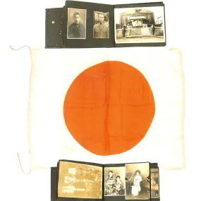 Original Japanese WWII Pilot's Flotation Flag and Photo Album - USGI Bring Back