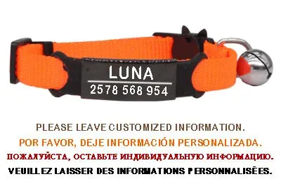 Personalized ID Free Engraving Cat Collar Safety Breakaway Small Dog Cute Nylon Adjustable for Puppy Kittens Necklace