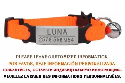 Personalized ID Free Engraving Cat Collar Safety Breakaway Small Dog Cute Nylon Adjustable for Puppy Kittens Necklace