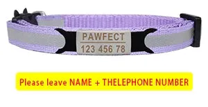 Reflective Cat Safety Buckle Collar Adjustable Custom Personalized ID Free Engraving Nylon Puppy Kittens Necklace