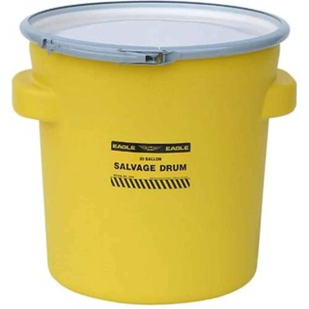 Salvage Drum 20 Gal. Yellow w/ Metal Lever-Lock Ring