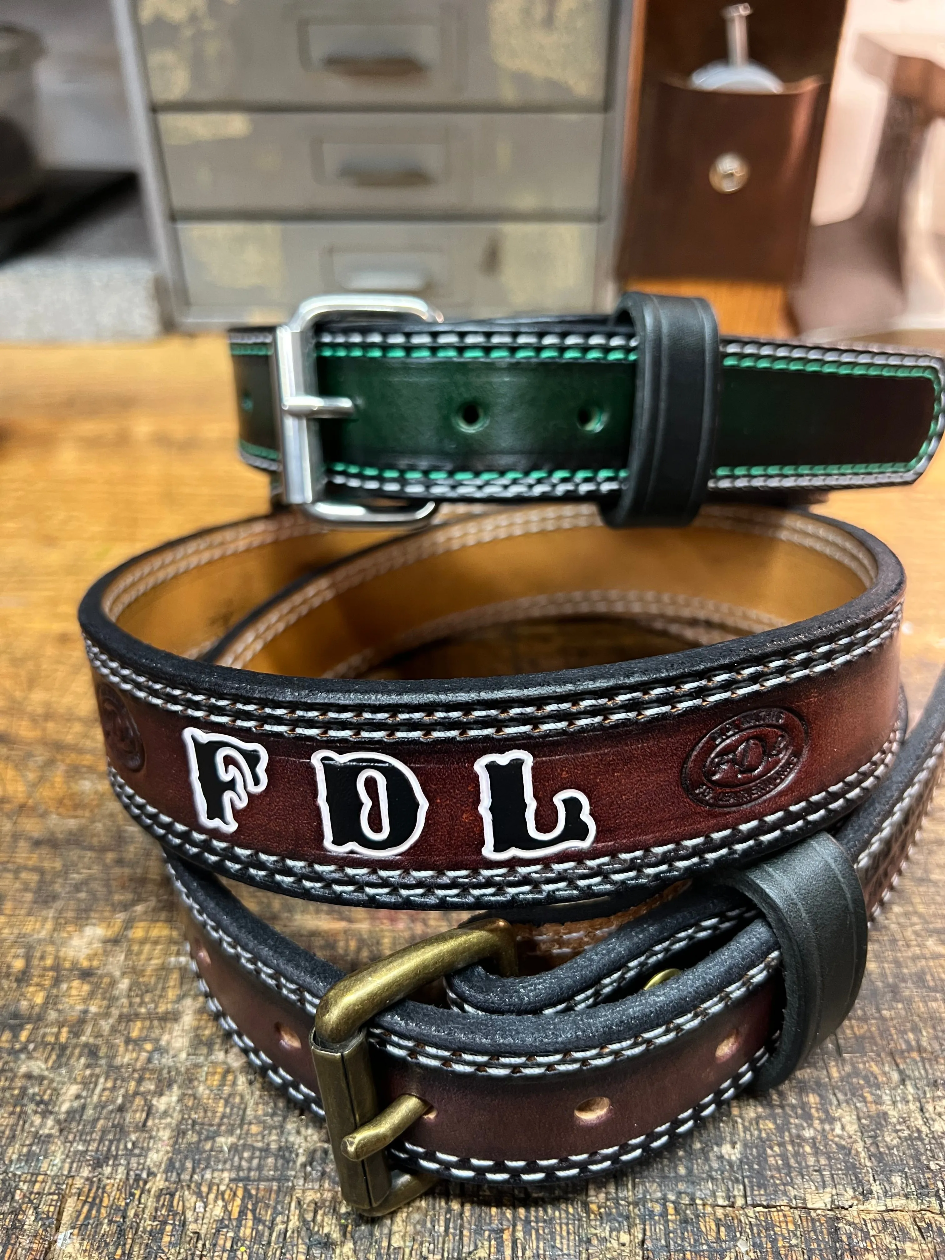 Smoked Edge/ Stitched Everyday Belt