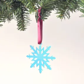 Snowflake Ornament, Clear Holographic Iridescent