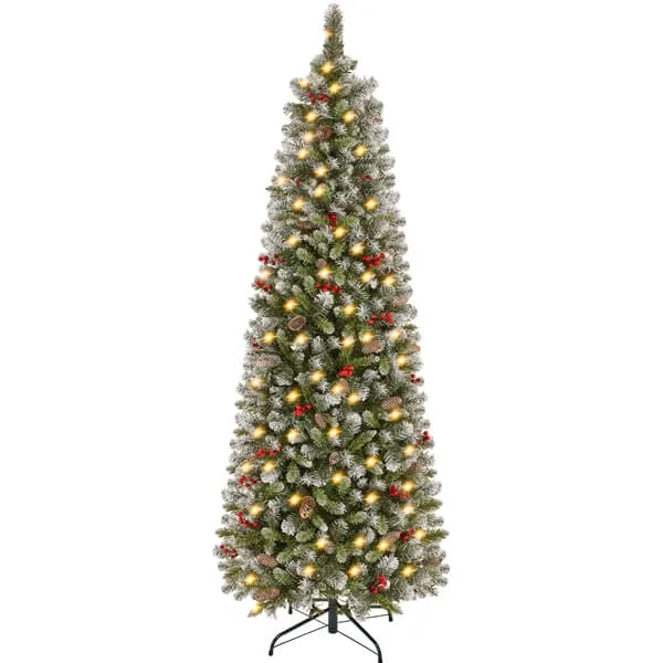 Yaheetech Pre-lit Artificial Pencil Christmas Tree