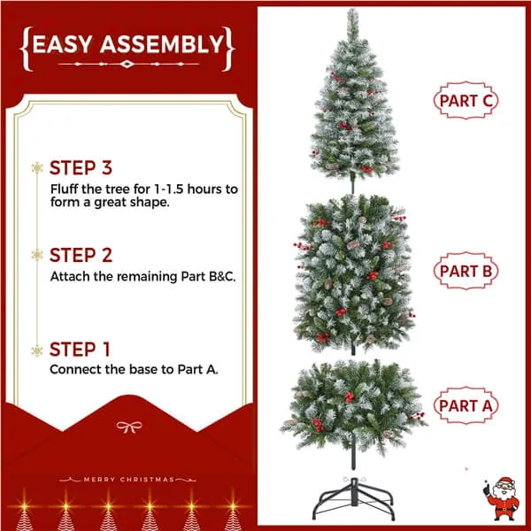 Yaheetech Pre-lit Artificial Pencil Christmas Tree