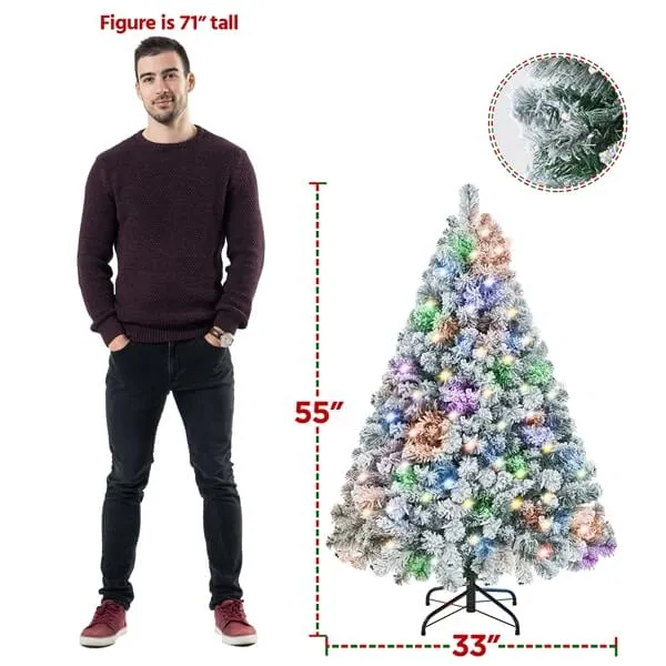 Yaheetech Pre-lit Spruce Artificial Christmas Tree